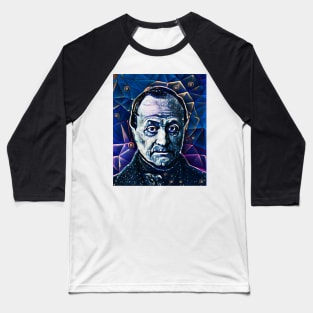 Auguste Comte Dark Night Portrait | Auguste Comte Artwork 5 Baseball T-Shirt